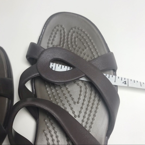 CROCS WOMEN MELEEN TWIST SANDALS SLIDES BROWN 6 - Picture 4 of 8